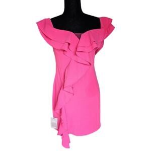 NWT Le Chateau pink off the shoulder strapless convertible dress size small.